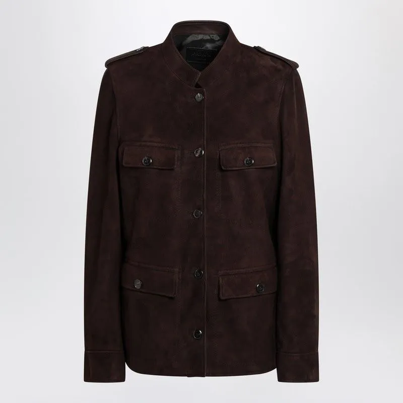 COFFEECOLOURED SUEDE JACKET sold by Lord & Taylor