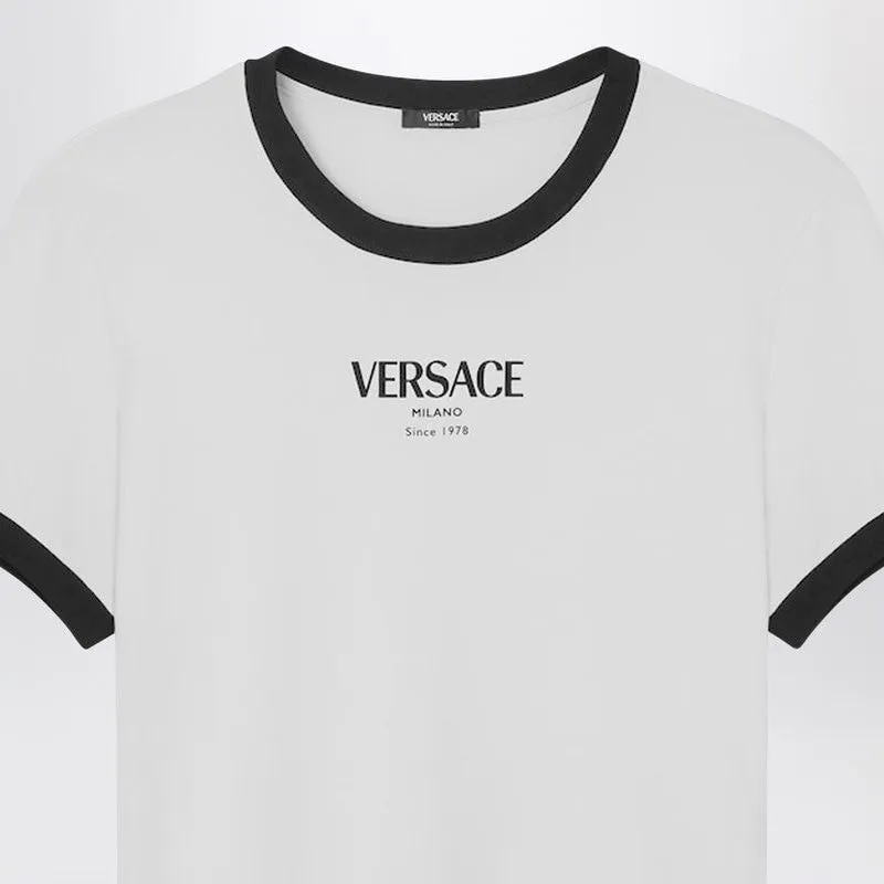 WHITE/BLACK STRETCH VISCOSE JERSEY TSHIRT sold by Lord & Taylor product image thumbnail 2