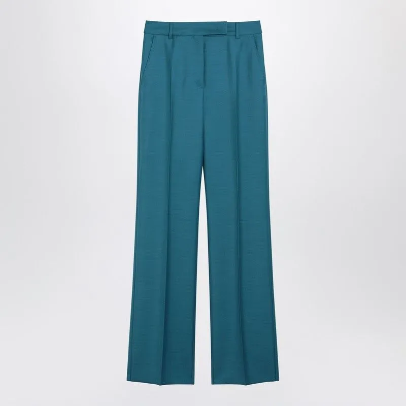 TURQUOISE WOOL AND SILKBLEND TROUSERS sold by Lord & Taylor