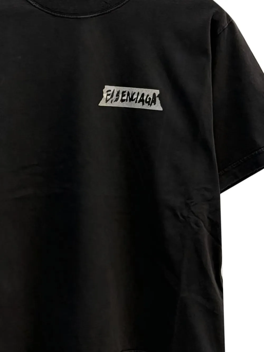 BLACK WASHED MASKING TAPE TSHIRT WITH MEDIUM FIT sold by Lord & Taylor product image thumbnail 2