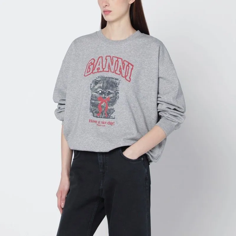 GREY KITTY SWEATSHIRT WITH LOGO PRINT sold by Lord & Taylor