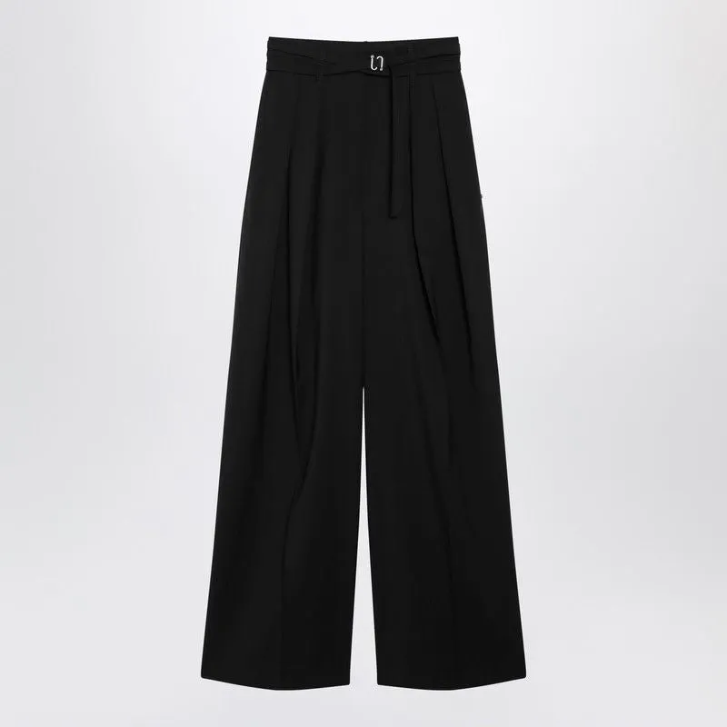 BLACK WIDELEG STRETCHWOOL TROUSERS made by Lord & Taylor
