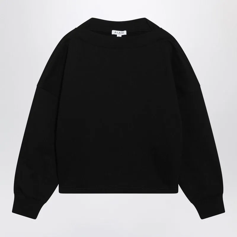 BLACK COTTON SWEATSHIRT made by Alaia