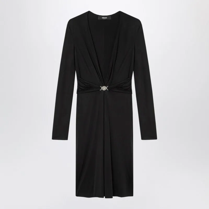 BLACK VISCOSE JERSEY MIDI DRESS sold by Lord & Taylor