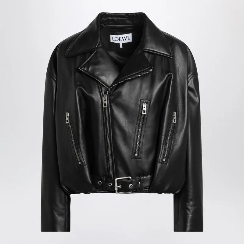 BLACK LEATHER BIKER JACKET sold by Lord & Taylor