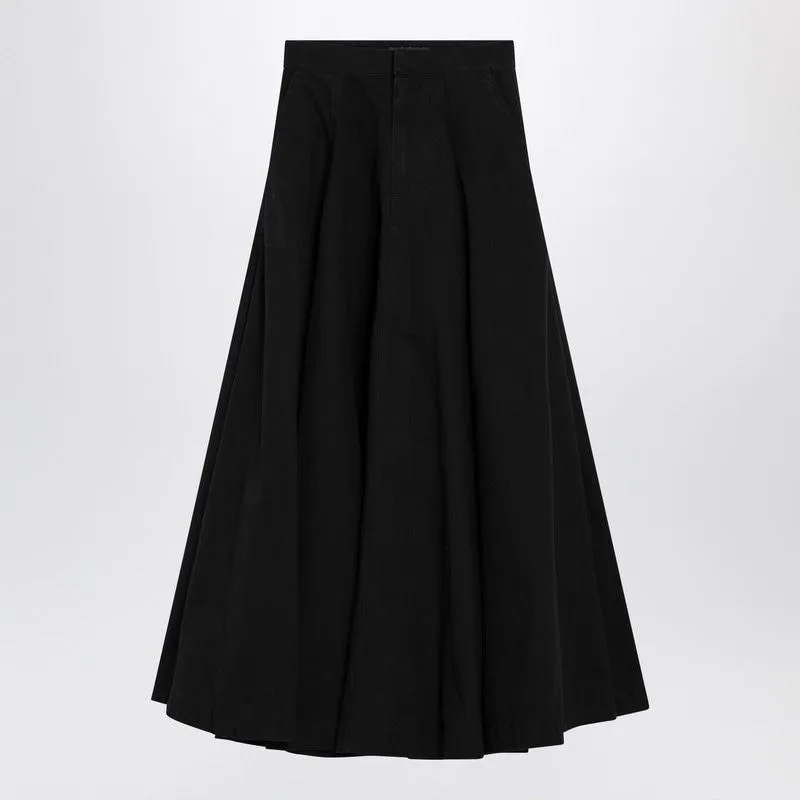BLACK COTTON RIPSTOP GODET MAXI SKIRT sold by Lord & Taylor