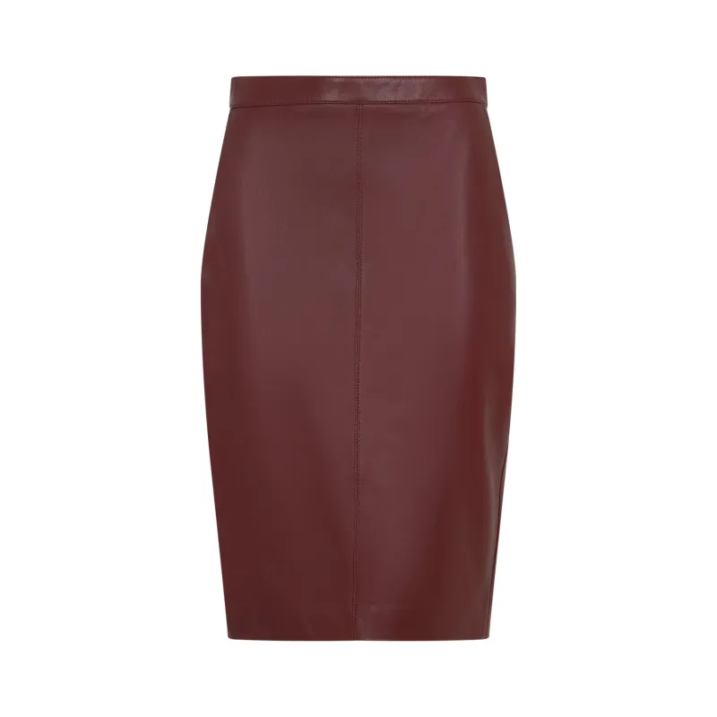 TOMETTE RED LAMB LEATHER MIDI SKIRT sold by Lord & Taylor