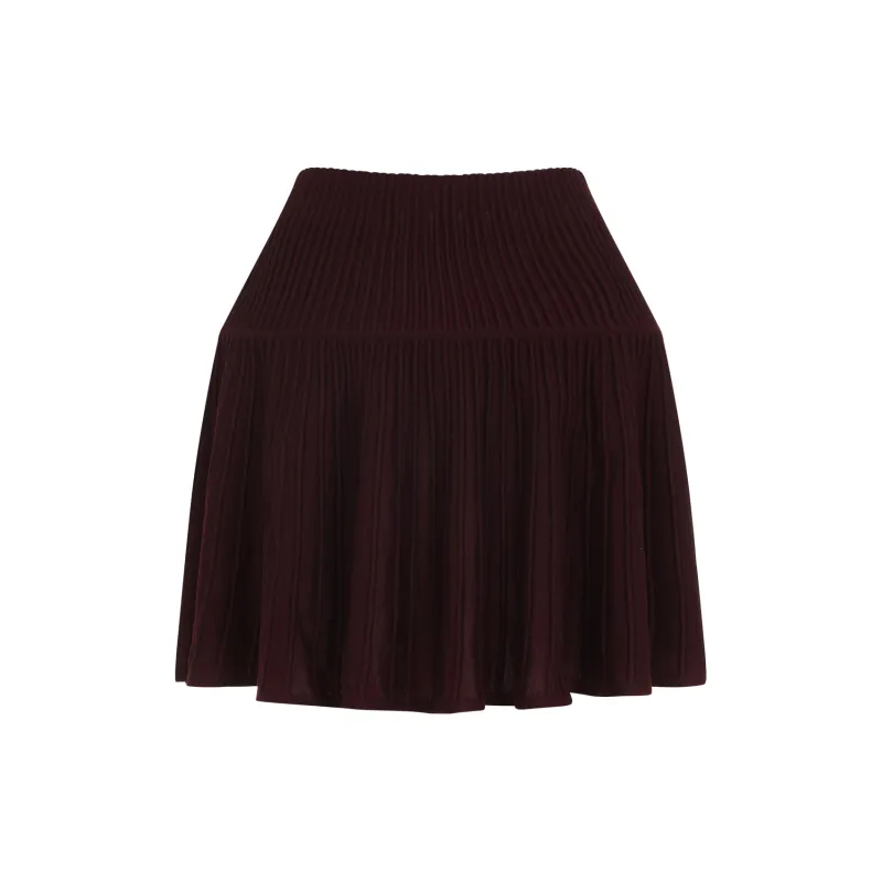 BURGUNDY CRINOLINE WOOL MINI SKIRT made by Alaia