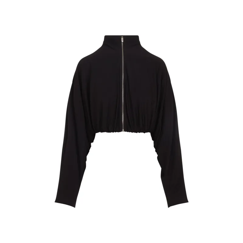BLACK DRAPED VISCOSE JACKET made by Alaia