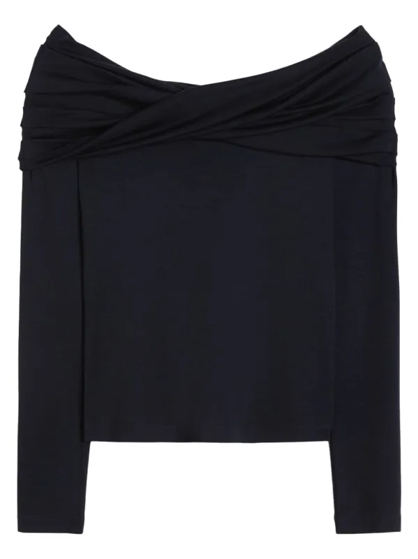 WOOL OFF-THE-SHOULDER DRAPED TOP made by MaxMara