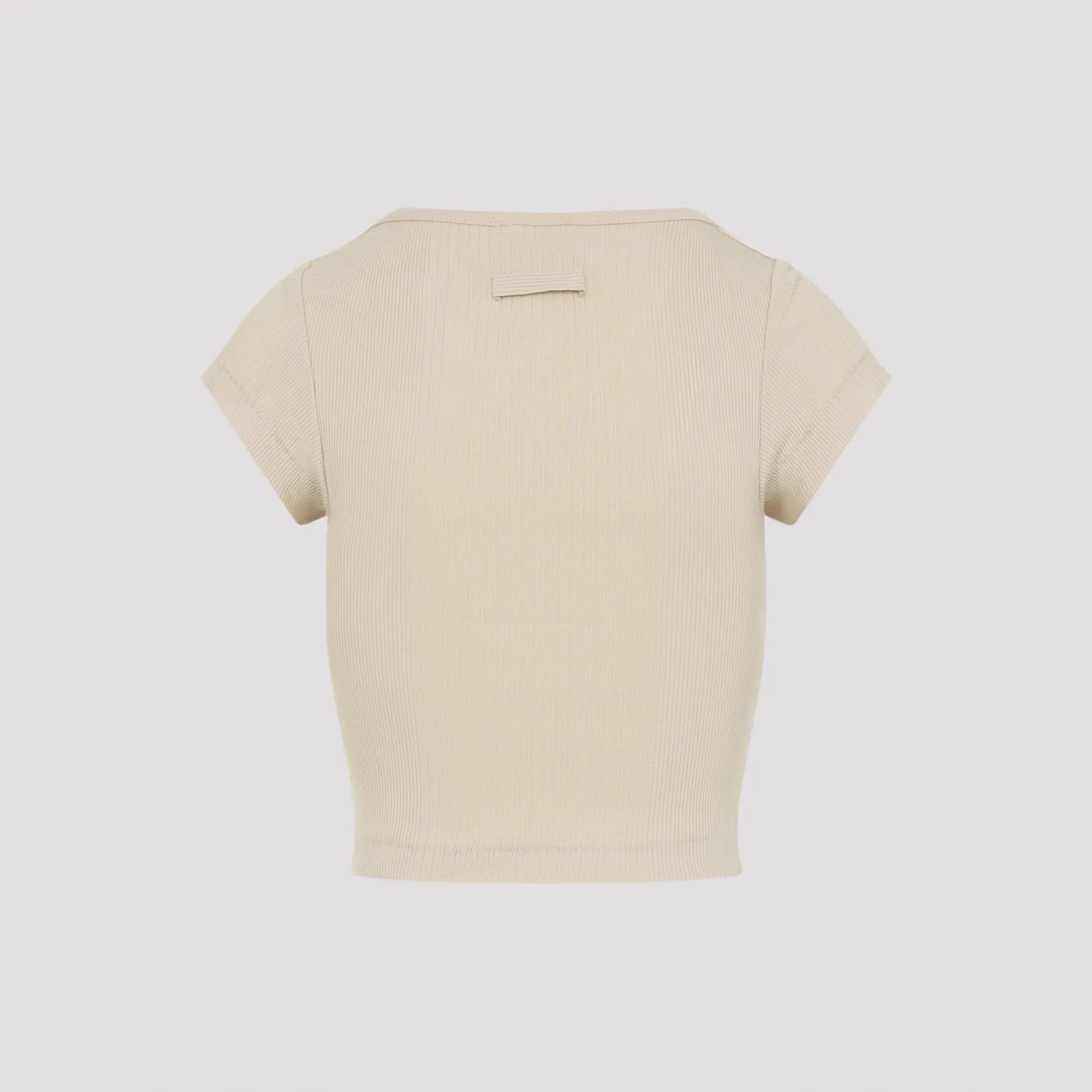 BEIGE CROPPED COTTON T-SHIRT sold by Lord & Taylor product image thumbnail 3