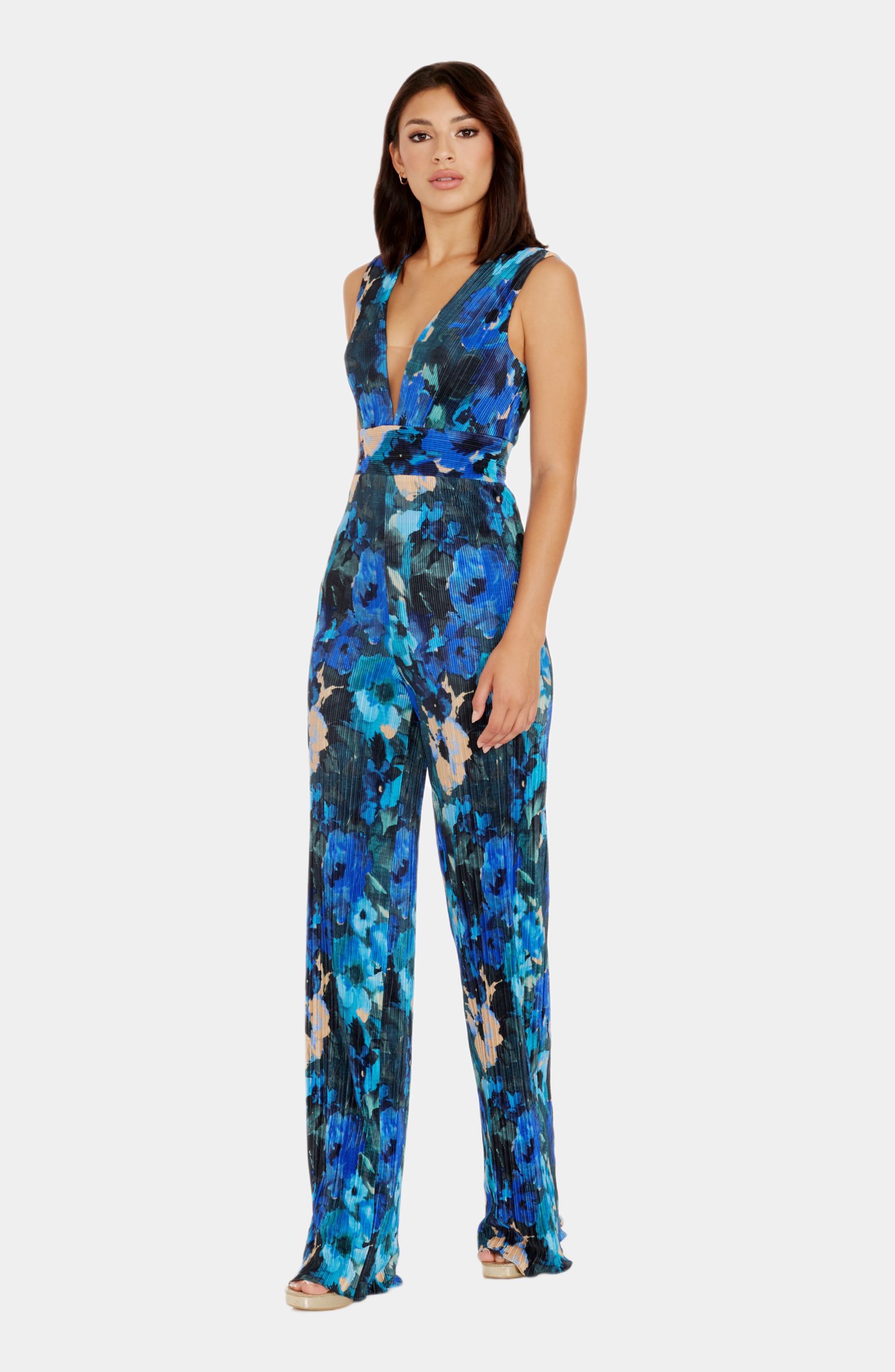 Hunter Sleeveless Plunge Neck Wide Leg Jumpsuit sold by Lord & Taylor product image thumbnail 4