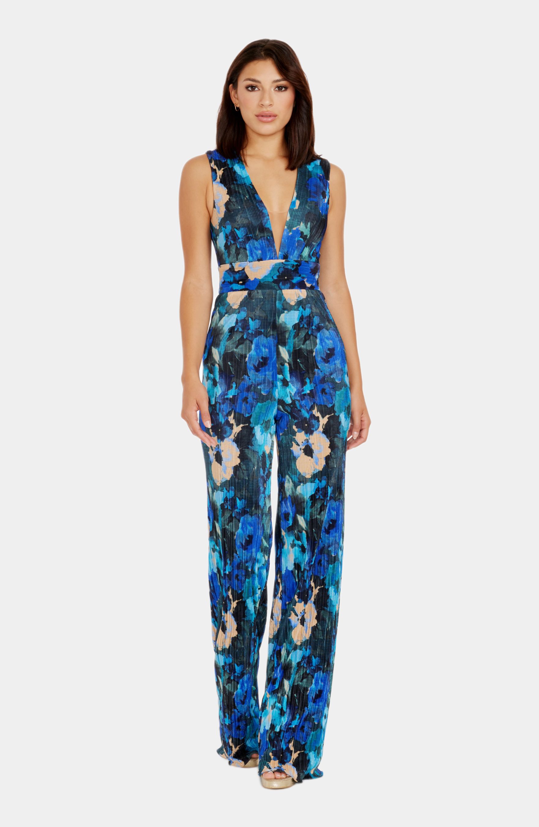 Hunter Sleeveless Plunge Neck Wide Leg Jumpsuit sold by Lord & Taylor