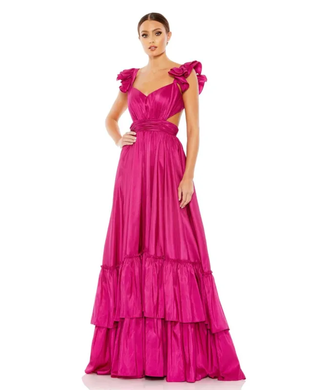 Ruffle Shoulder Cut Out Gown sold by Lord & Taylor