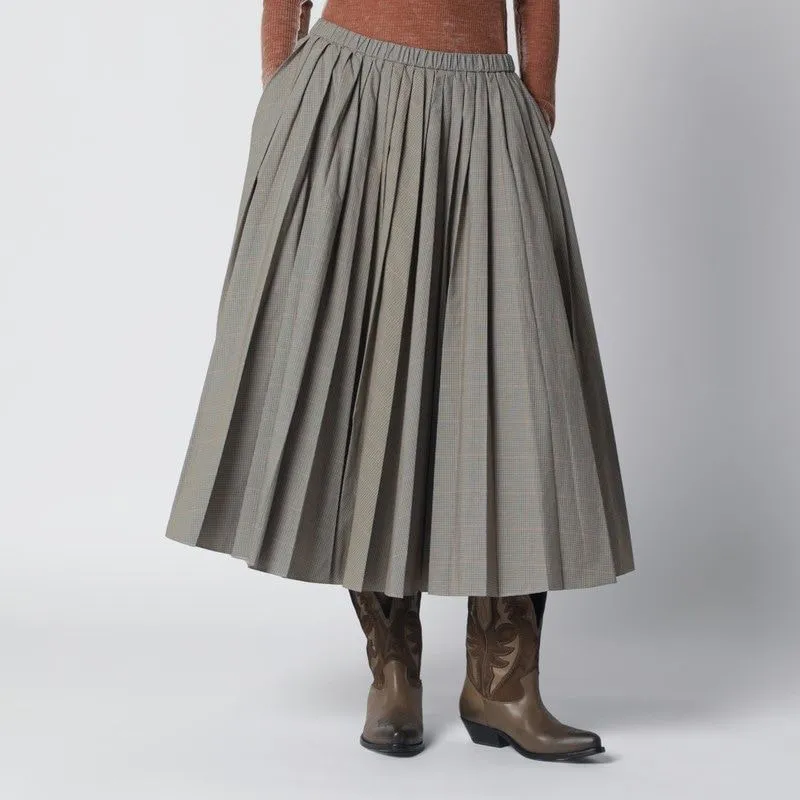 CHECKED PLEATED MIDI SKIRT sold by Lord & Taylor