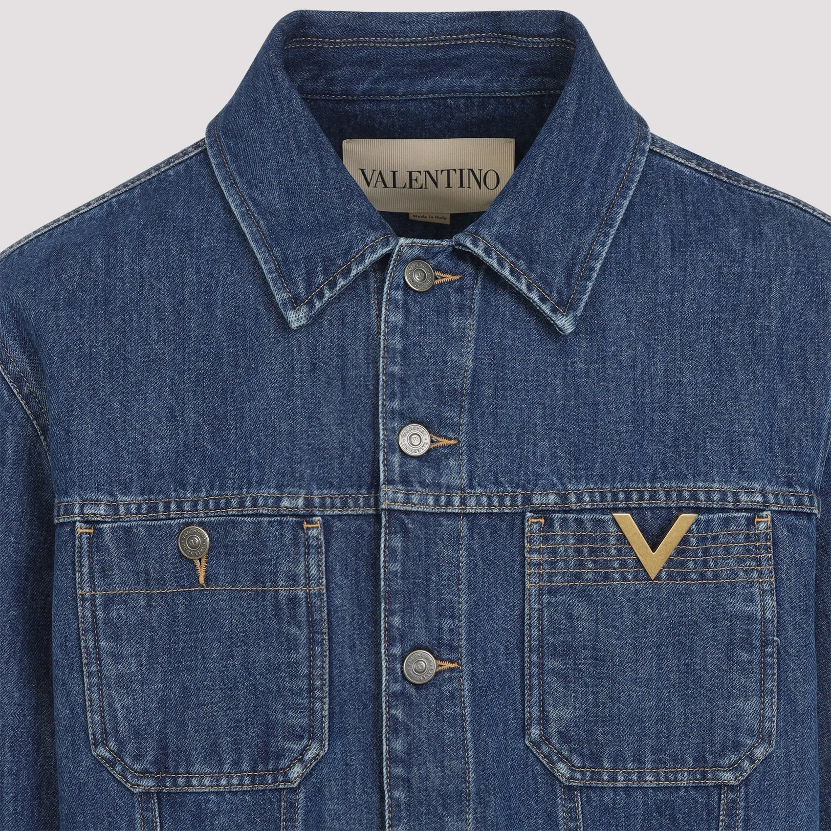 BLUE DENIM JACKET WITH VGOLD DETAIL sold by Lord & Taylor product image thumbnail 4