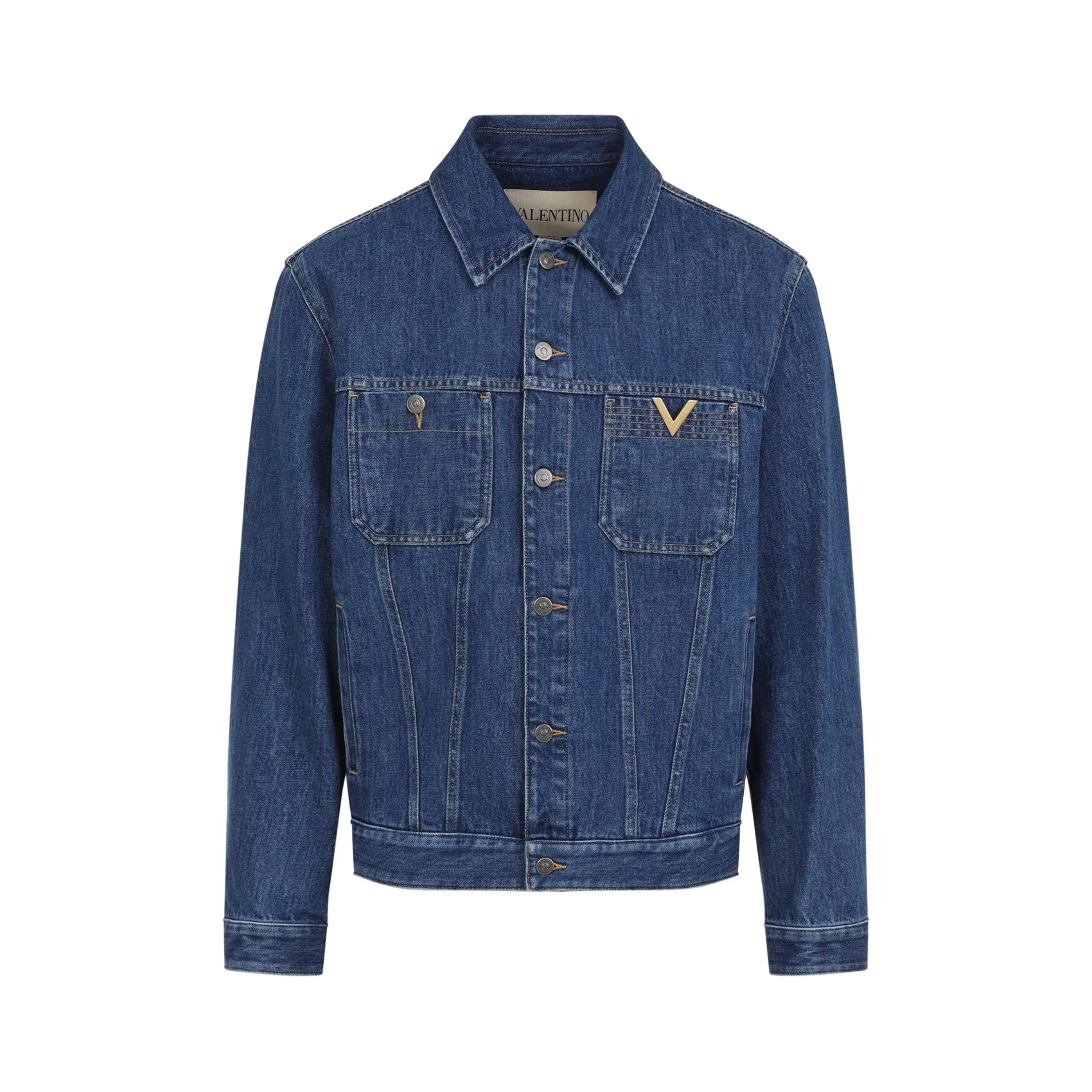 BLUE DENIM JACKET WITH VGOLD DETAIL sold by Lord & Taylor