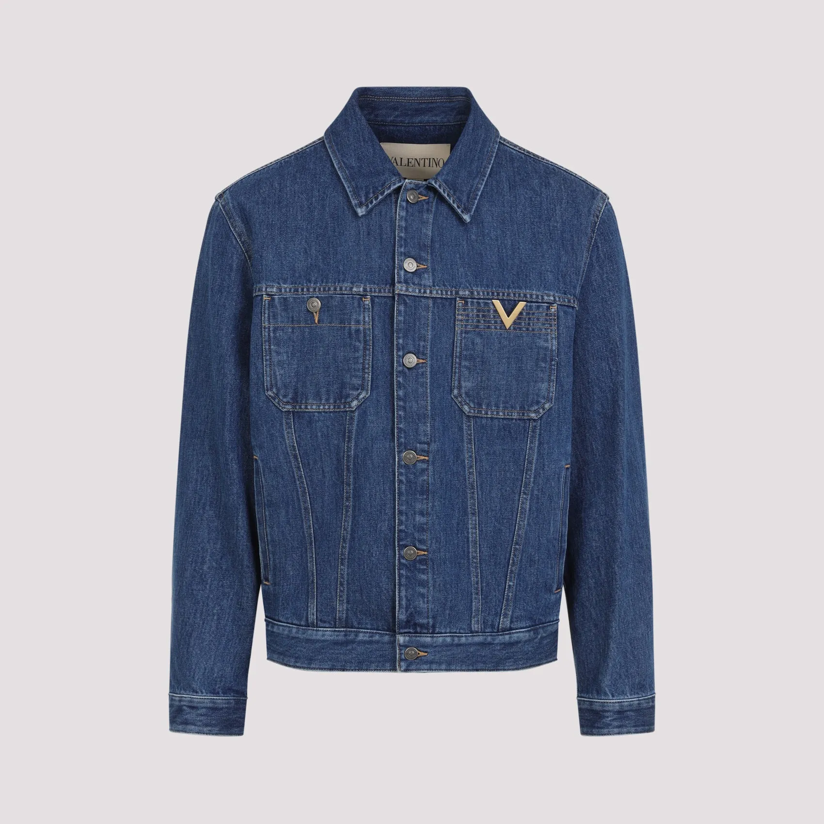 BLUE DENIM JACKET WITH VGOLD DETAIL sold by Lord & Taylor product image thumbnail 2