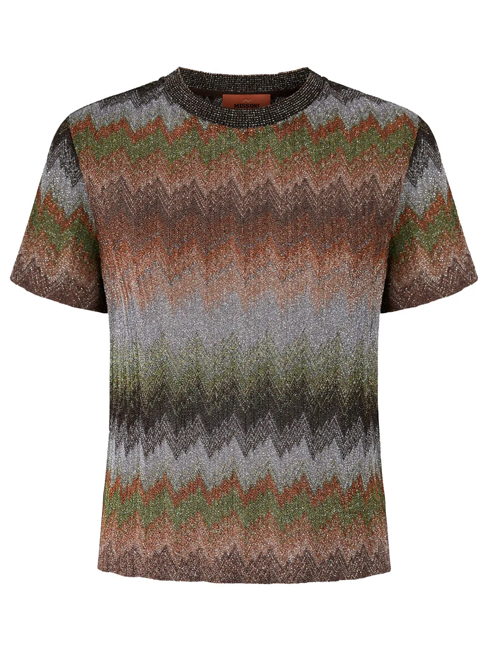 SNAKE-PATTERN VISCOSE LAMÉ CREWNECK T-SHIRT sold by Lord & Taylor
