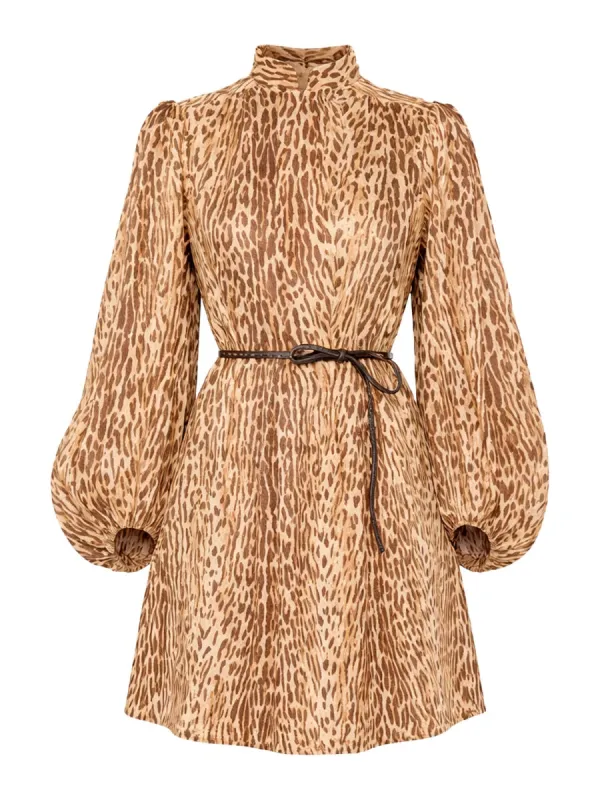 ANIMAL PRINT MINI DRESS made by Zimmermann