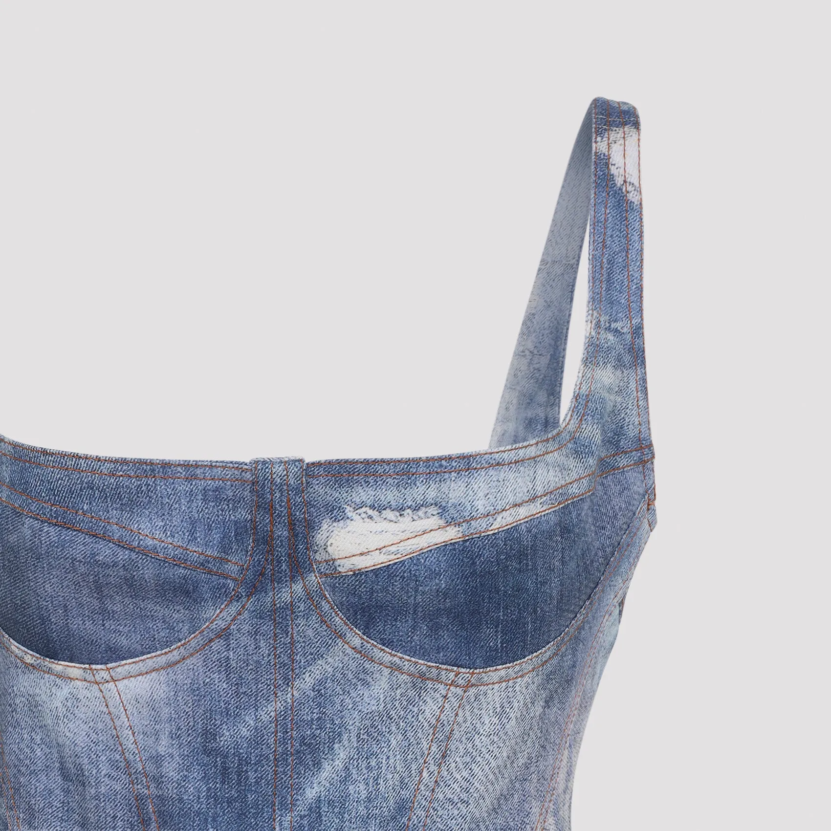 BLUE COTTON MINI DRESS sold by Lord & Taylor product image thumbnail 4