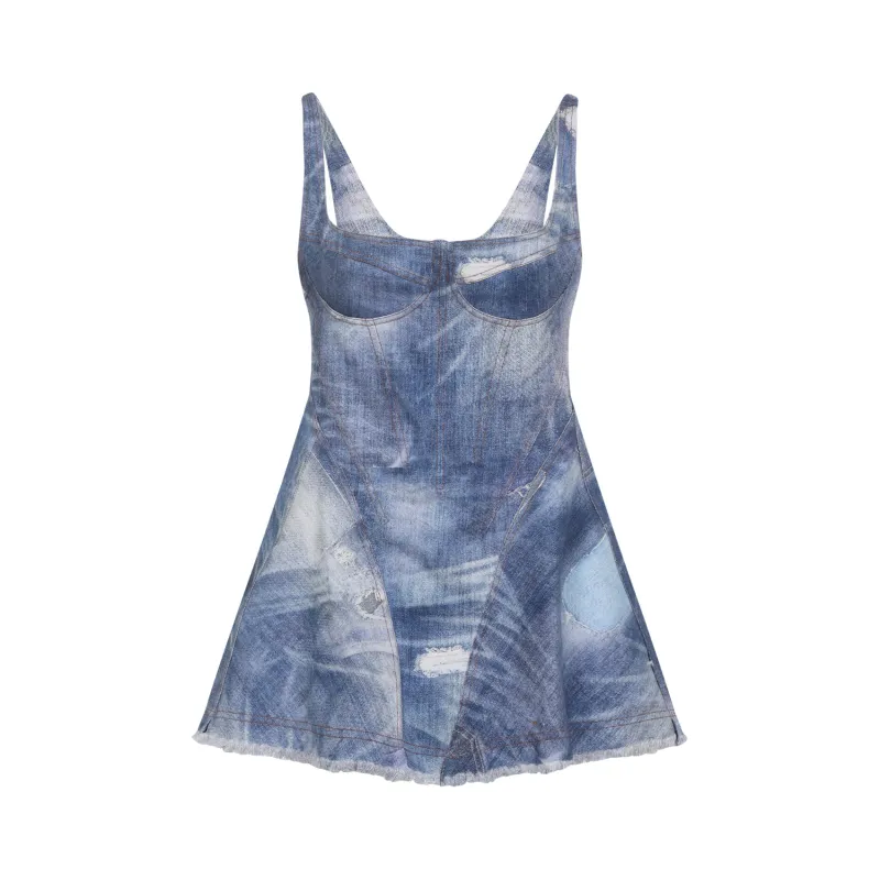 BLUE COTTON MINI DRESS sold by Lord & Taylor