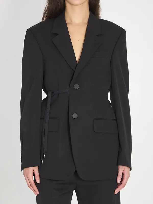 BLACK WOOL OVERSIZE BLAZER sold by Lord & Taylor