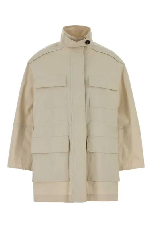 SAND COTTON BLEND JACKET sold by Lord & Taylor