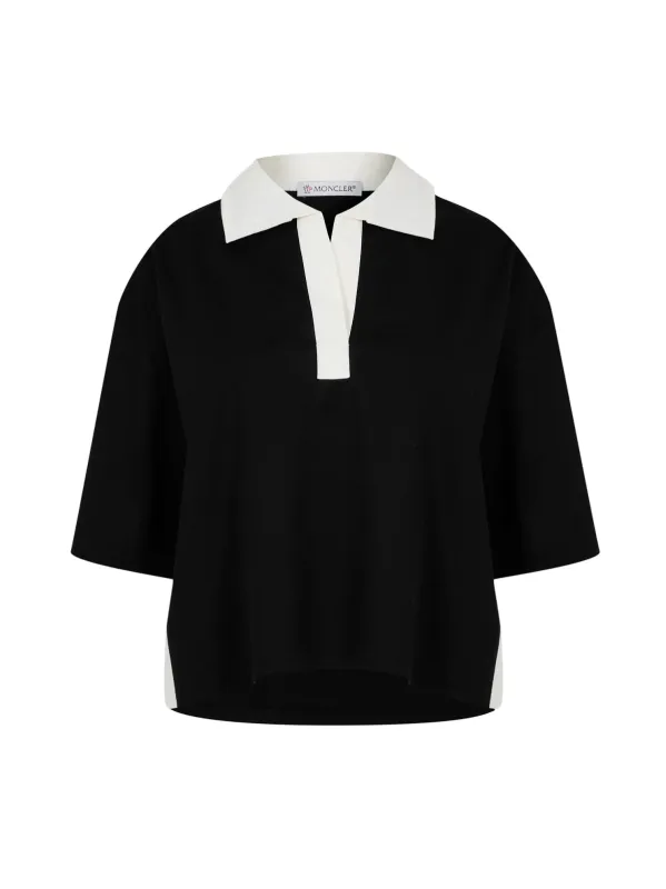 LOGO PATCH CROPPED POLO SHIRT made by Moncler