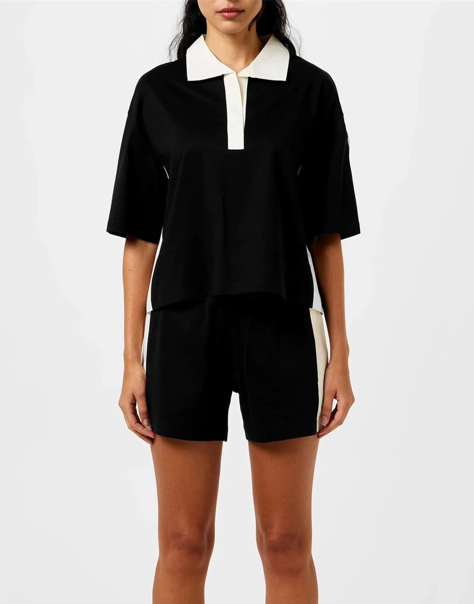 LOGO PATCH CROPPED POLO SHIRT sold by Lord & Taylor product image thumbnail 3