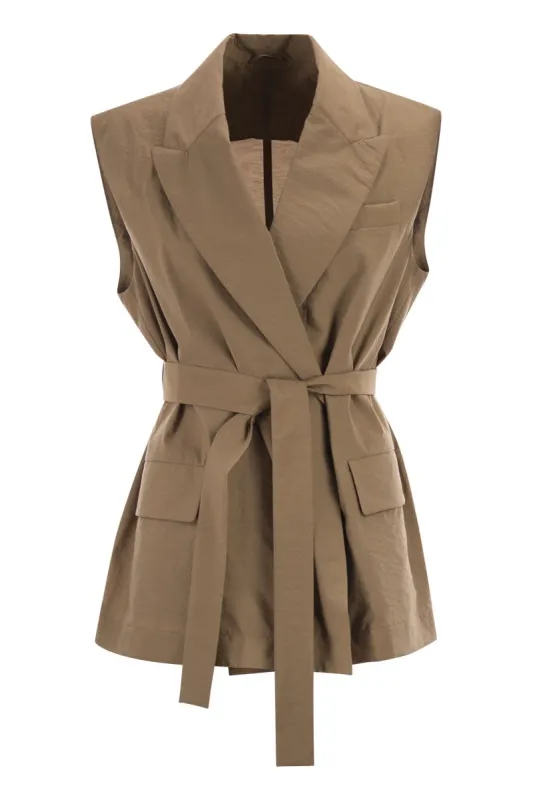 CAPPUCCINO COTTON BLEND VEST sold by Lord & Taylor