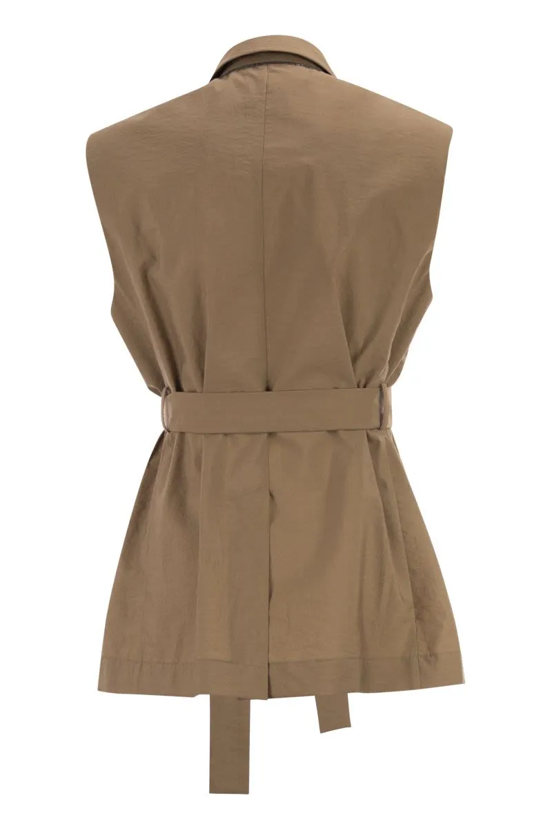 CAPPUCCINO COTTON BLEND VEST sold by Lord & Taylor product image thumbnail 2