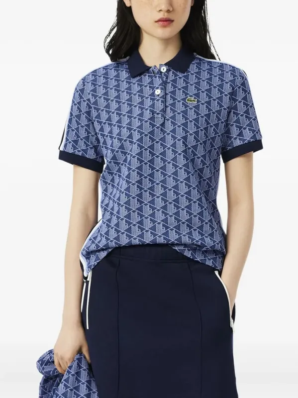 LACOSTE MONOGRAM-JACQUARD POLO SHIRT sold by Lord & Taylor