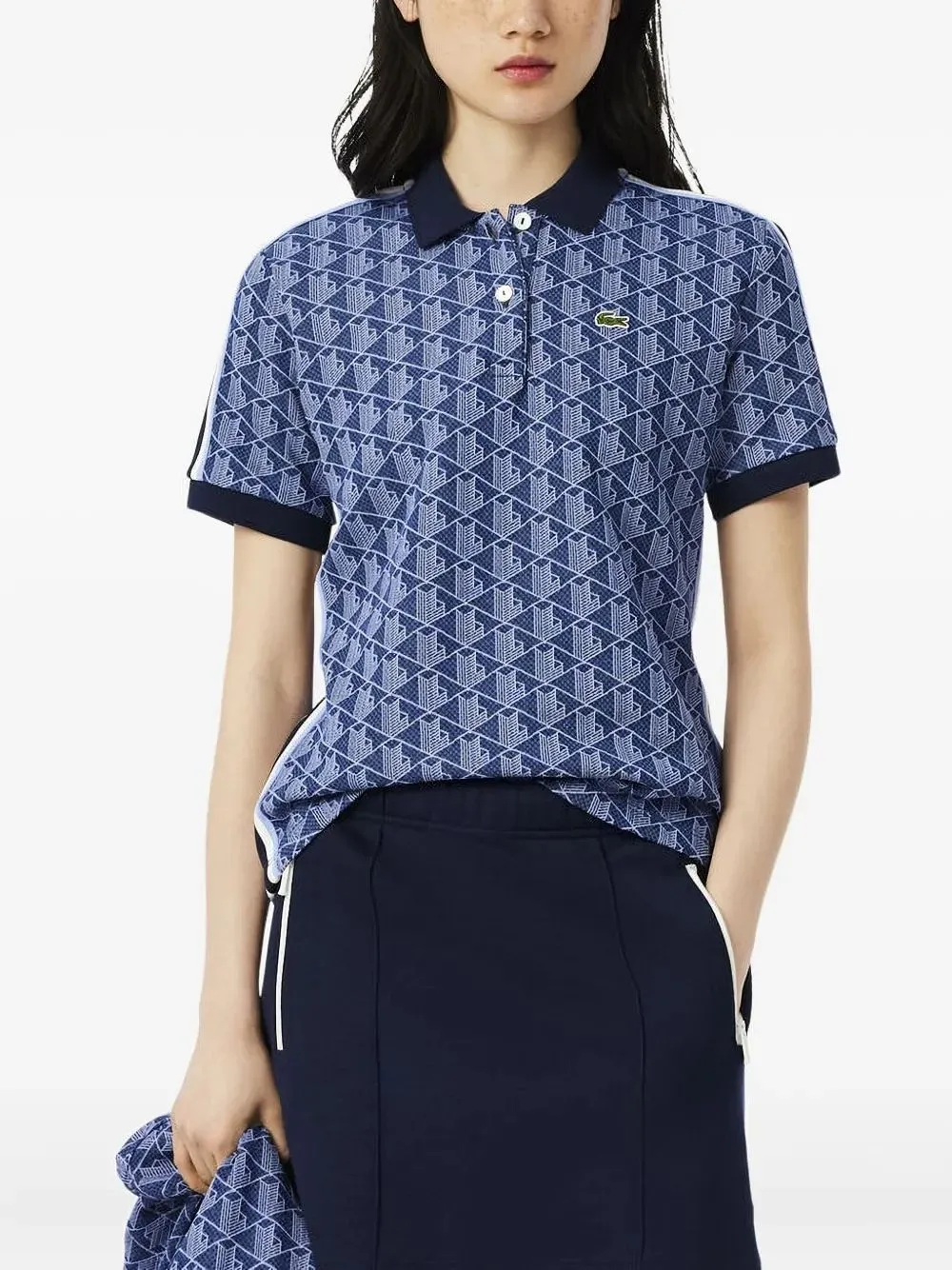 LACOSTE MONOGRAM-JACQUARD POLO SHIRT sold by Lord & Taylor