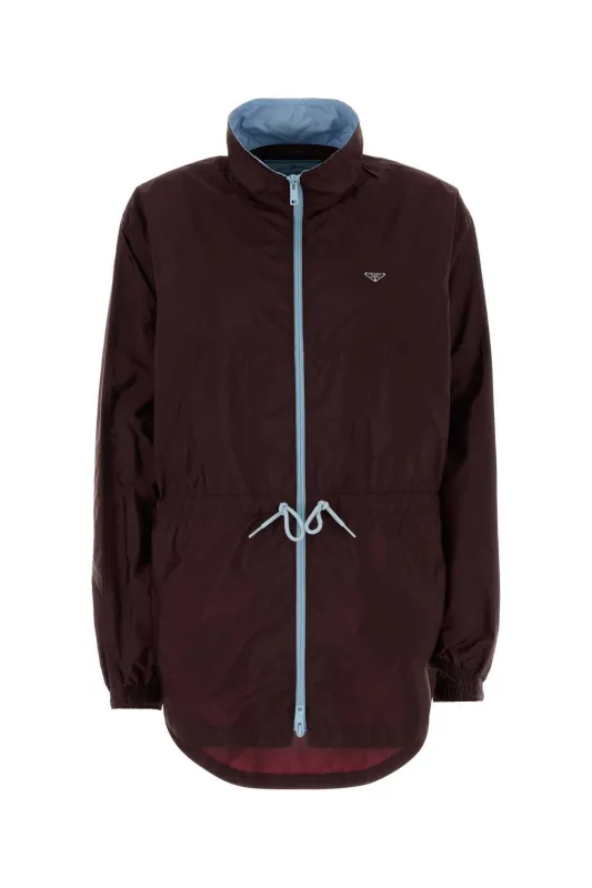 BURGUNDY RE-NYLON WINDBREAKER made by Prada