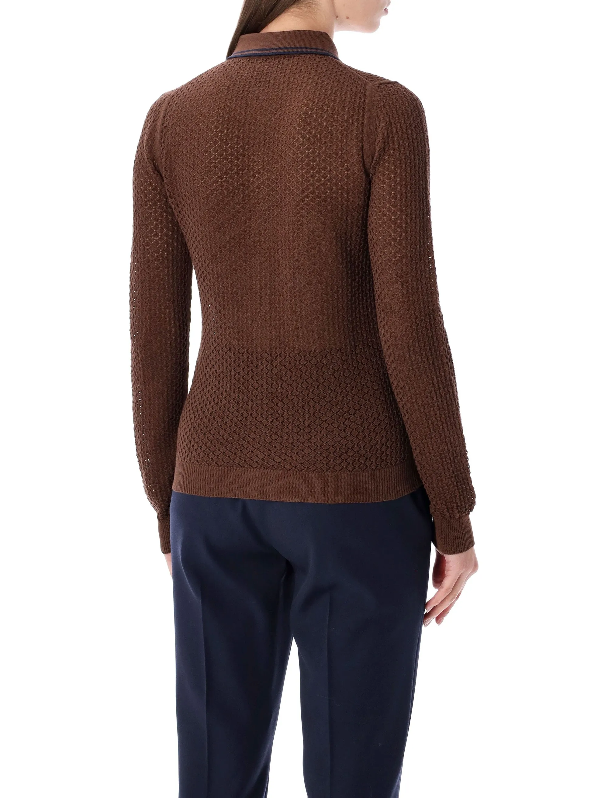 MIU MIU COTTON CARDIGAN WITH LACY KNIT MOTIF sold by Lord & Taylor product image thumbnail 2