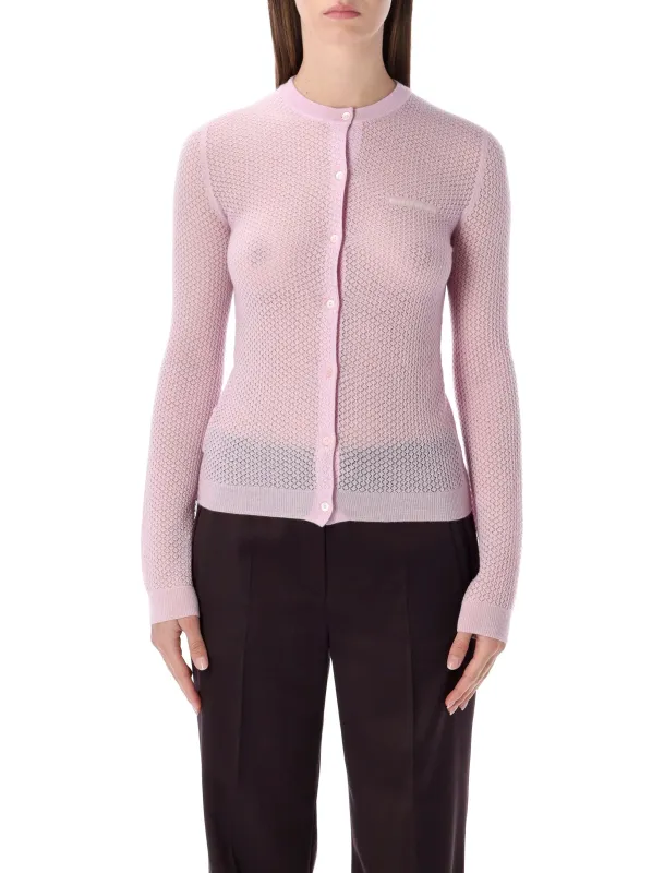 MIU MIU CASHMERE CARDIGAN WITH LACY KNIT sold by Lord & Taylor
