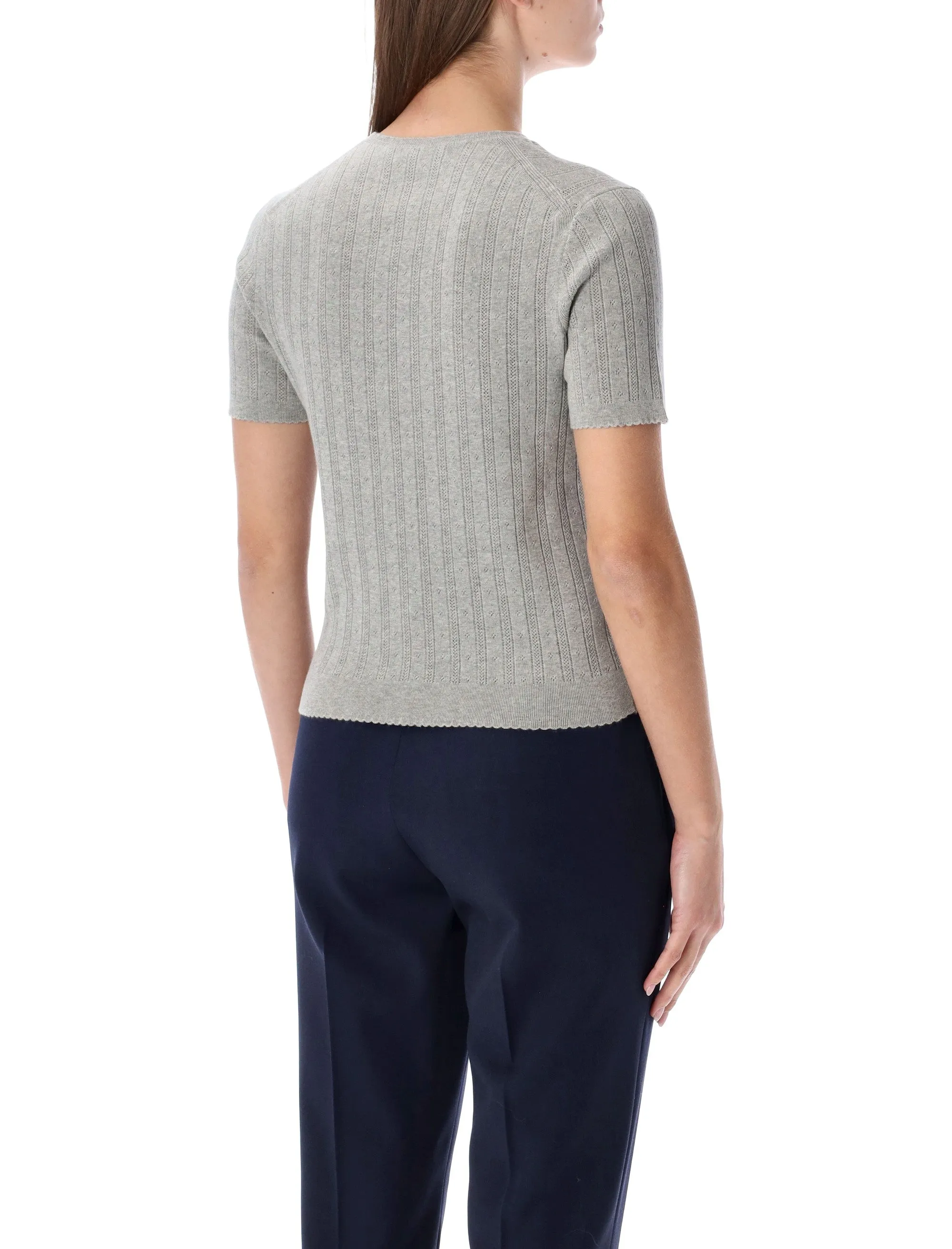 MIU MIU SHORT-SLEEVE COTTON TOP WITH LOGO sold by Lord & Taylor product image thumbnail 2