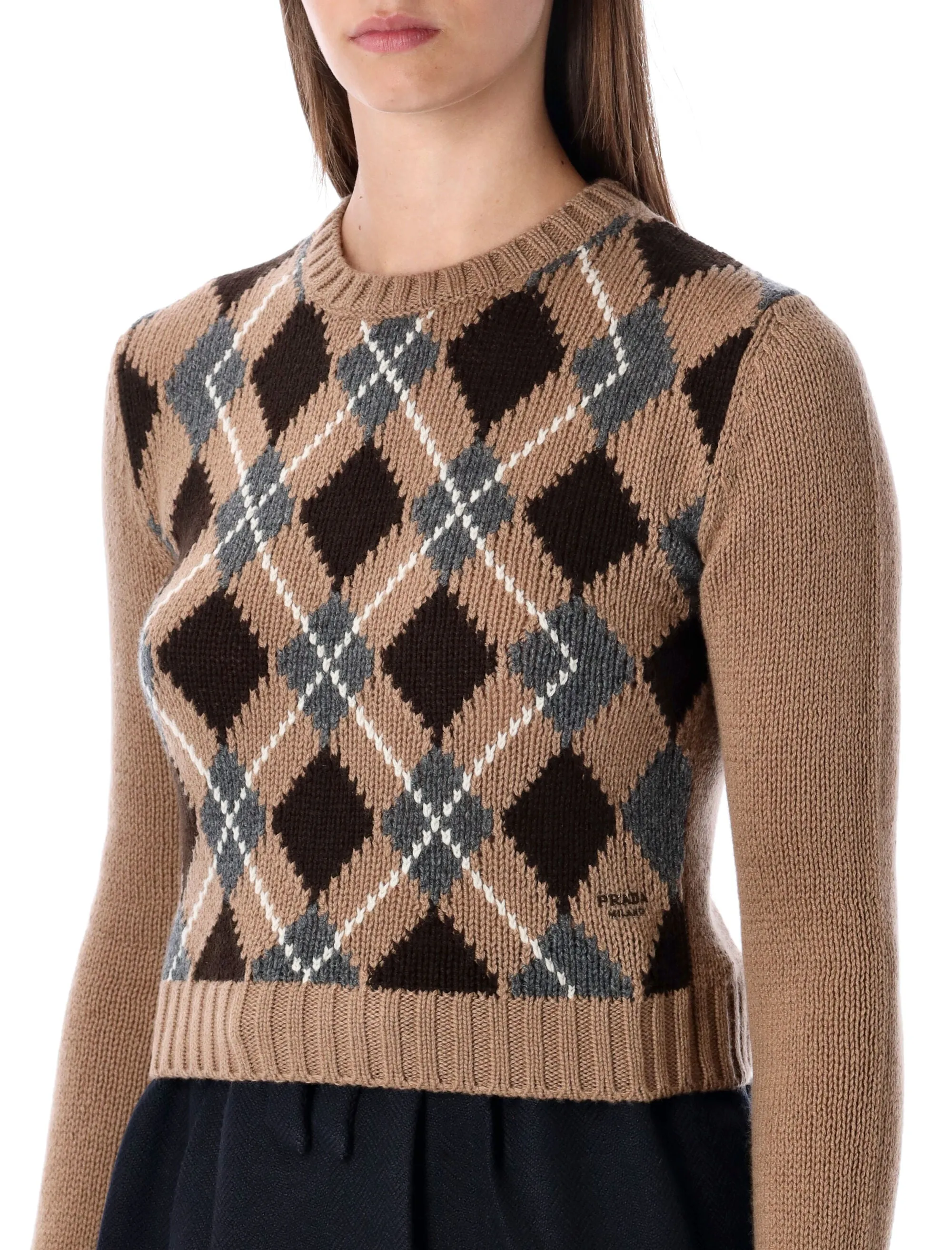 PRADA CASHMERE SWEATER WITH ARGYLE PATTERN sold by Lord & Taylor product image thumbnail 3