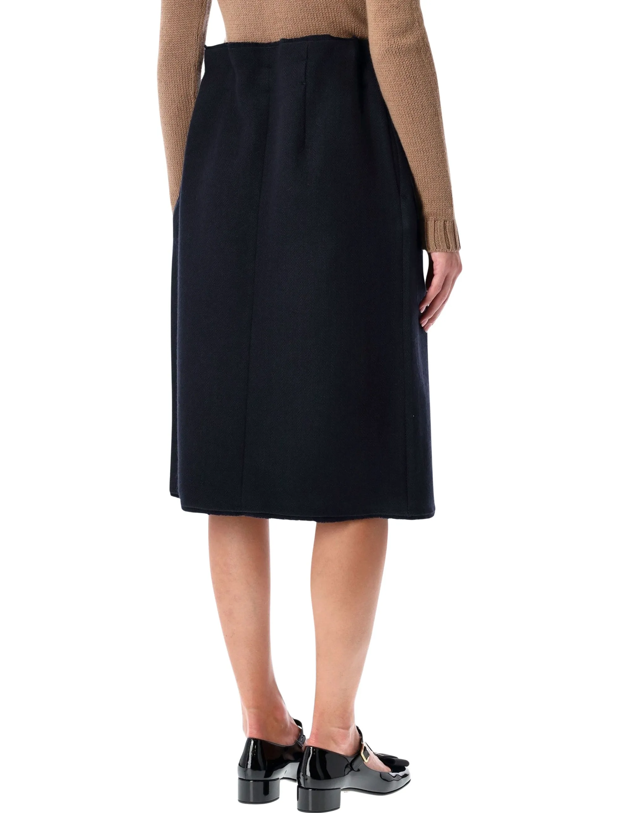 PRADA CHEVRON WOOL MIDI SKIRT WITH BOW DETAIL sold by Lord & Taylor product image thumbnail 2