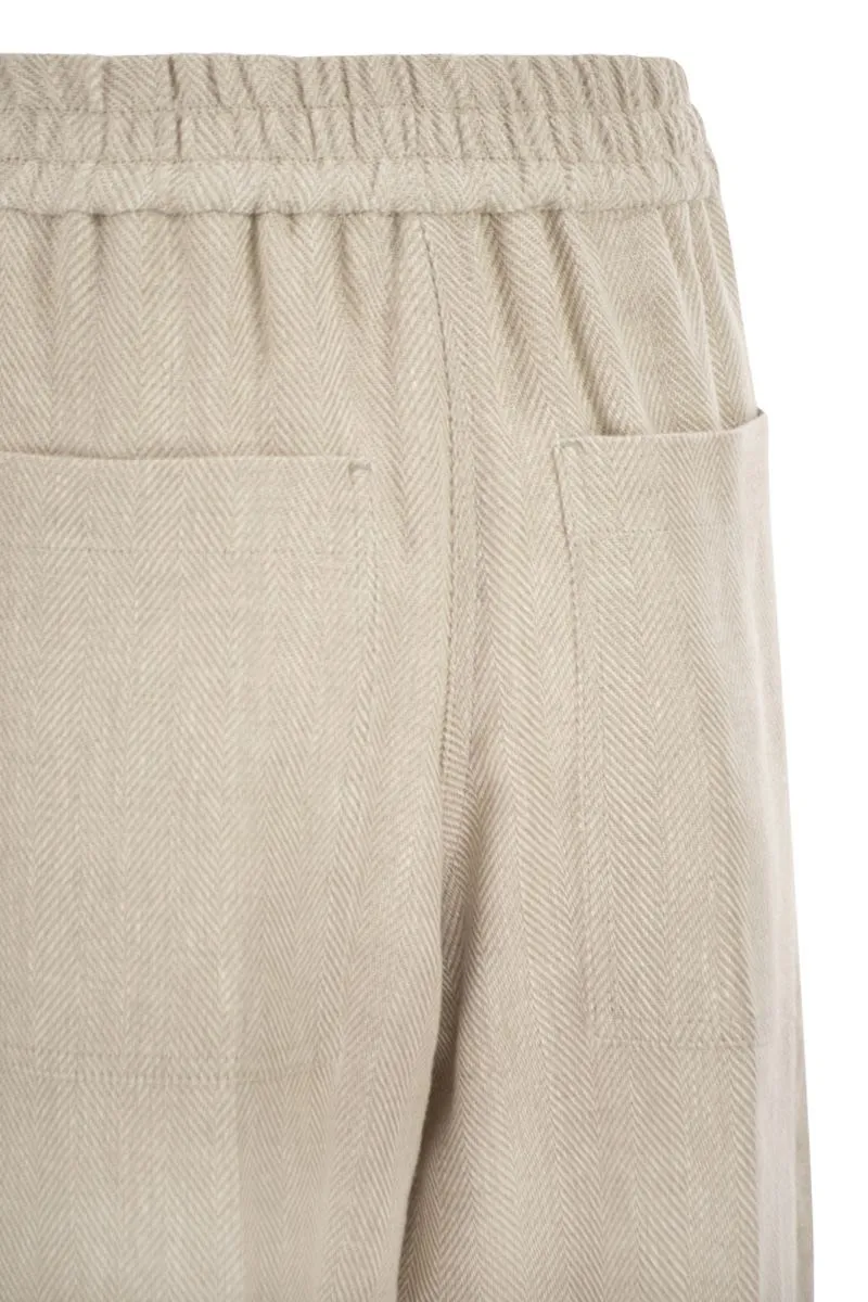 MELANGE BEIGE LINEN BLEND WIDE-LEG PANT sold by Lord & Taylor product image thumbnail 4