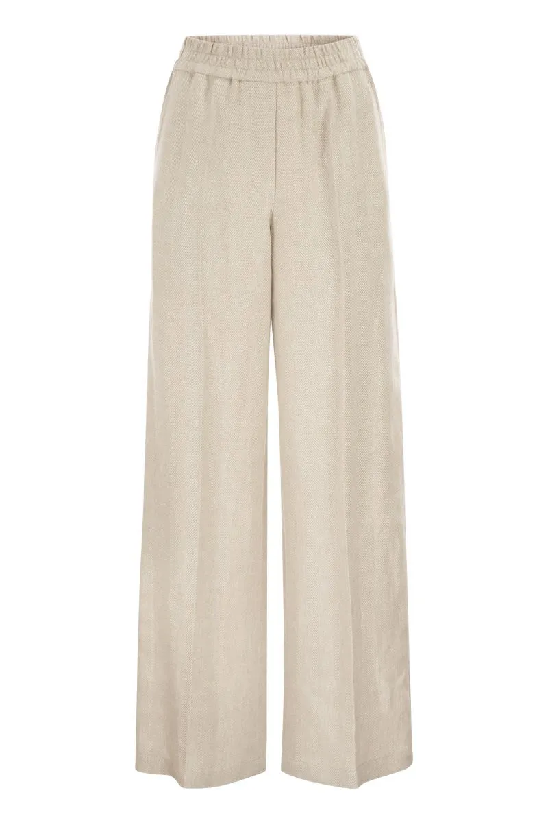 MELANGE BEIGE LINEN BLEND WIDE-LEG PANT sold by Lord & Taylor