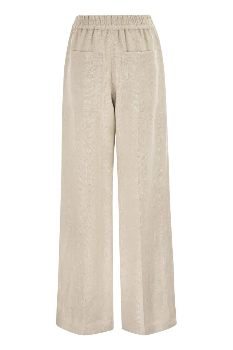 MELANGE BEIGE LINEN BLEND WIDE-LEG PANT sold by Lord & Taylor product image thumbnail 2