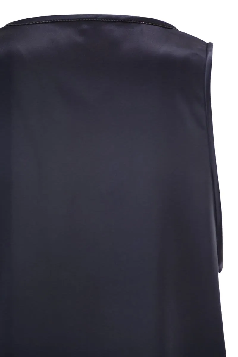 STRETCH SILK SATIN CREW NECK TOP sold by Lord & Taylor product image thumbnail 4