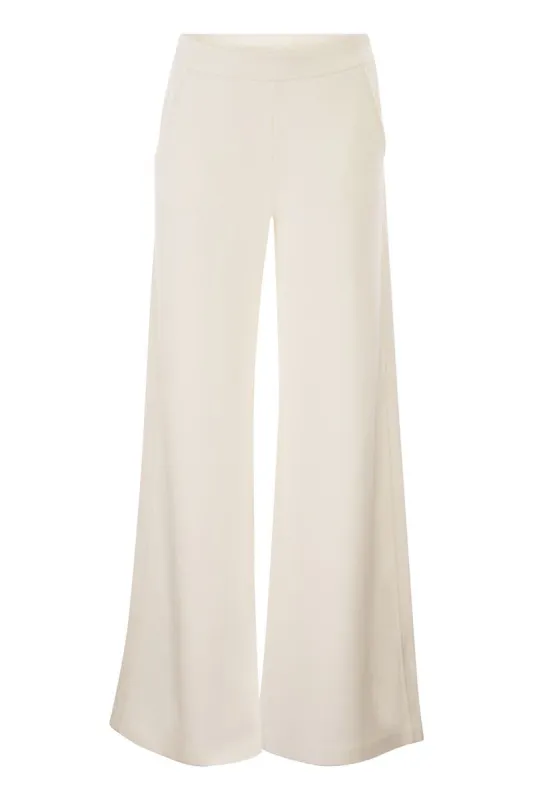 WIDE LEG TROUSERS IN VISCOSE BLEND made by Dondup