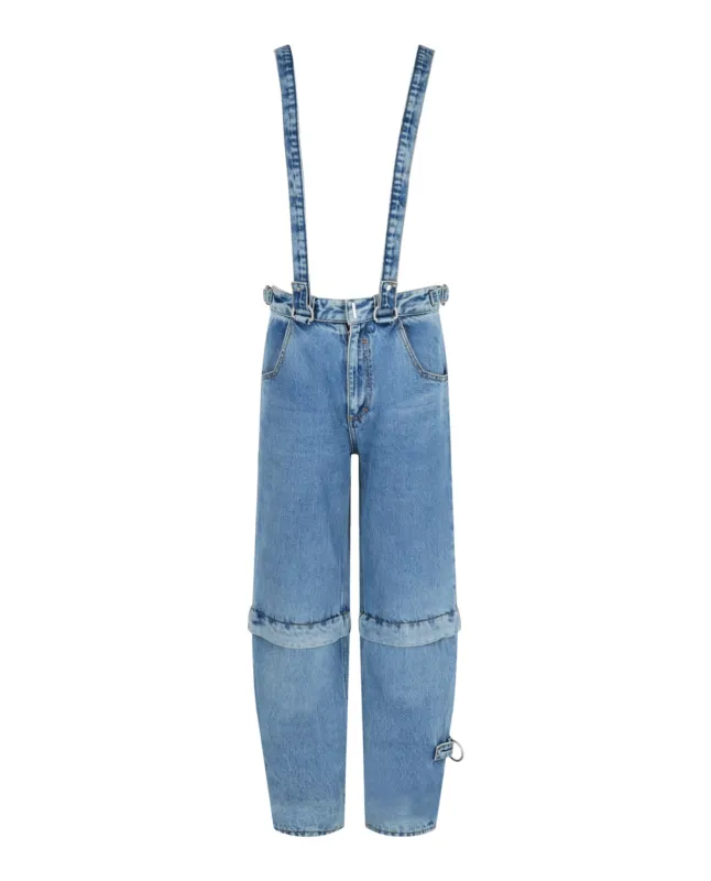 Two In One Detachable Pants In Denim With Suspenders sold by Lord & Taylor