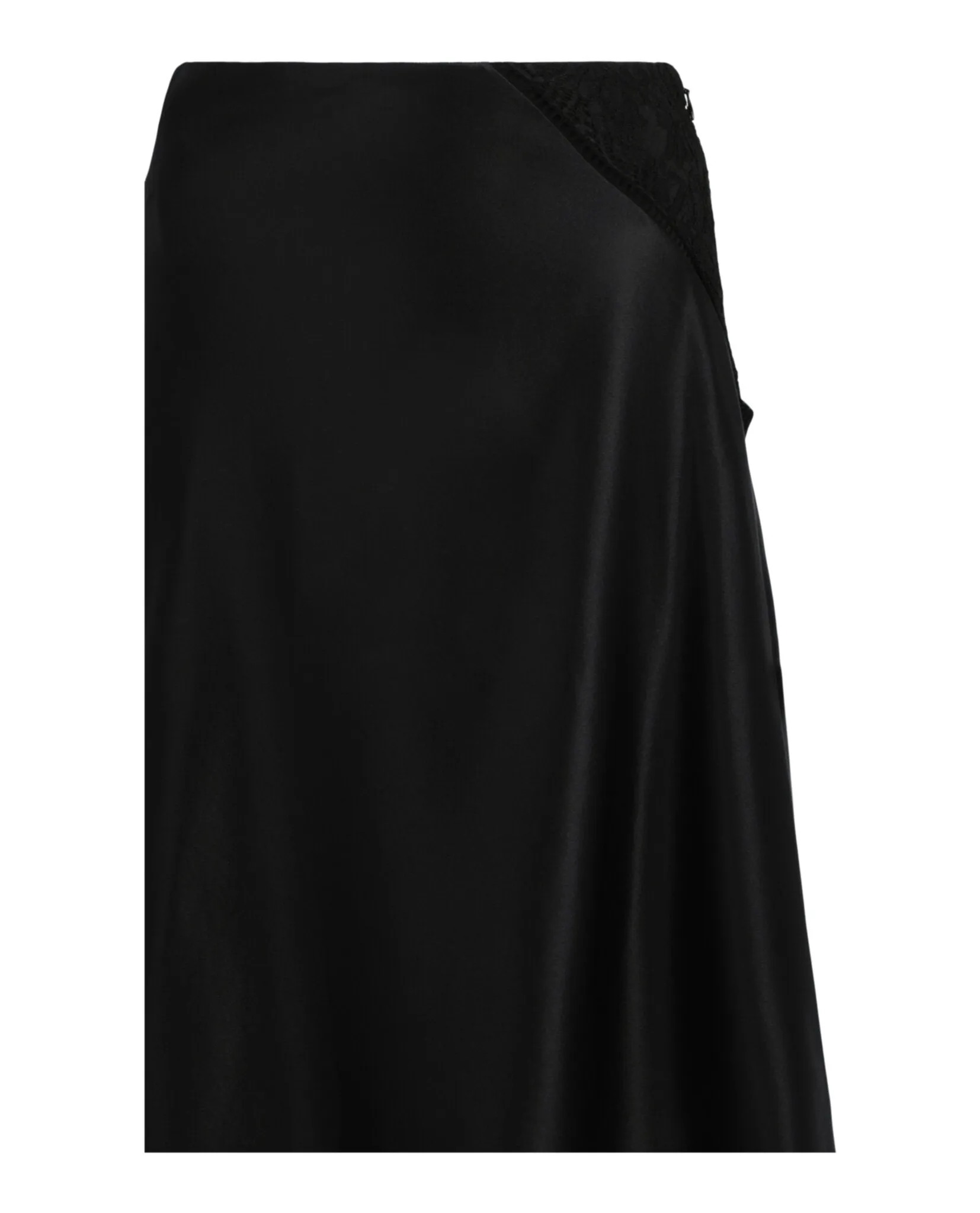Lace Insert Asymmetric Silk Midi Skirt sold by Lord & Taylor product image thumbnail 3