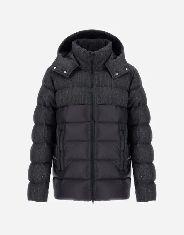 BLACK POLYAMIDE PARKA made by Herno