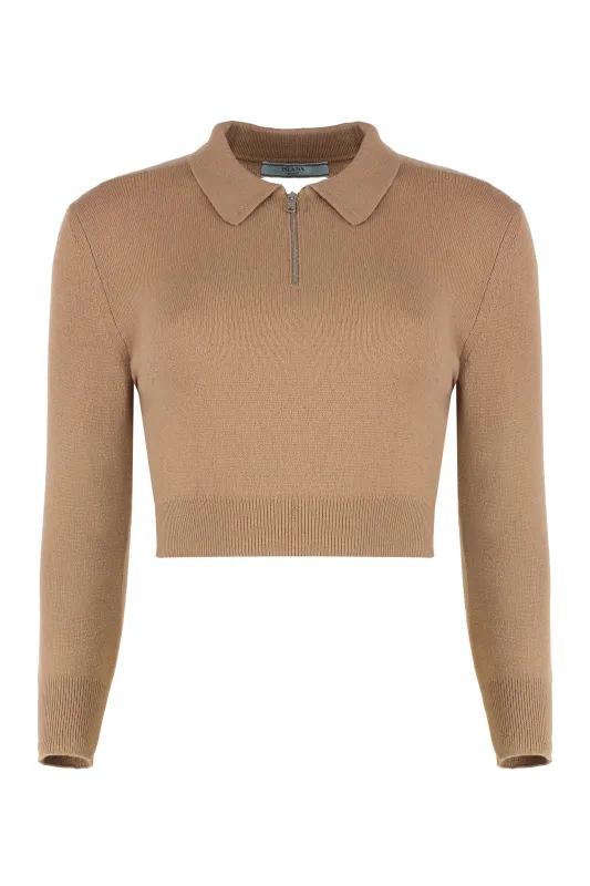 CAMEL CASHMERE SWEATER made by Prada