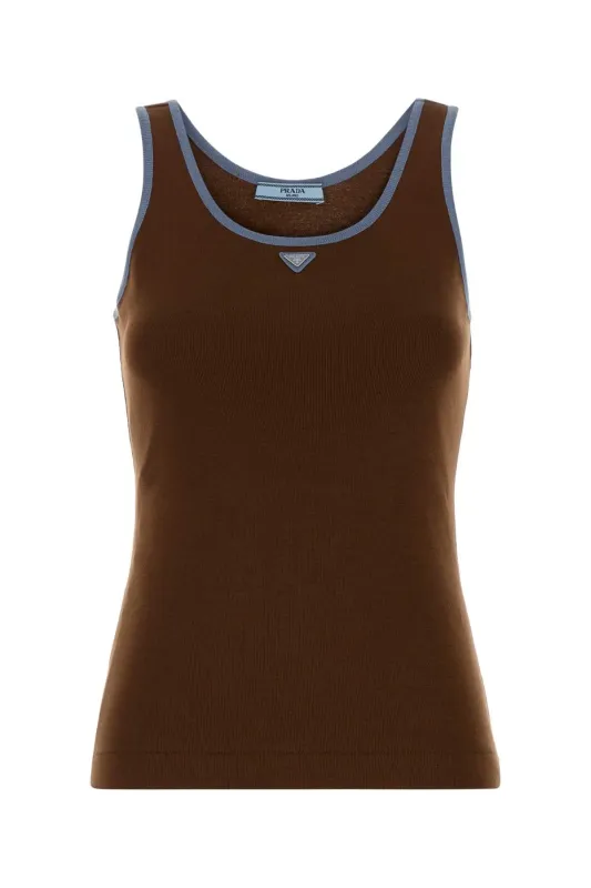 BROWN COTTON TANK TOP sold by Lord & Taylor